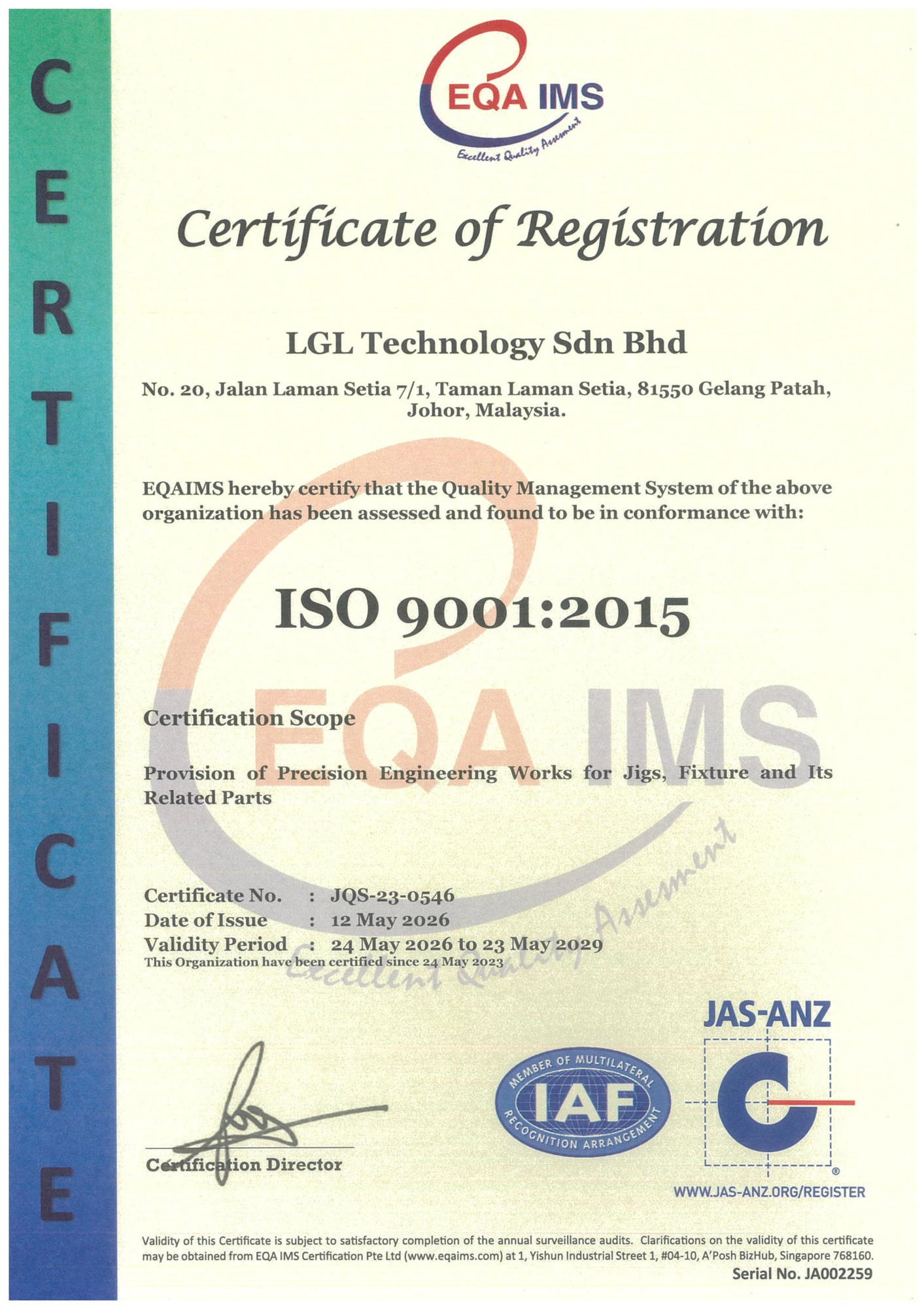 ISO 9001:2015 Certificate